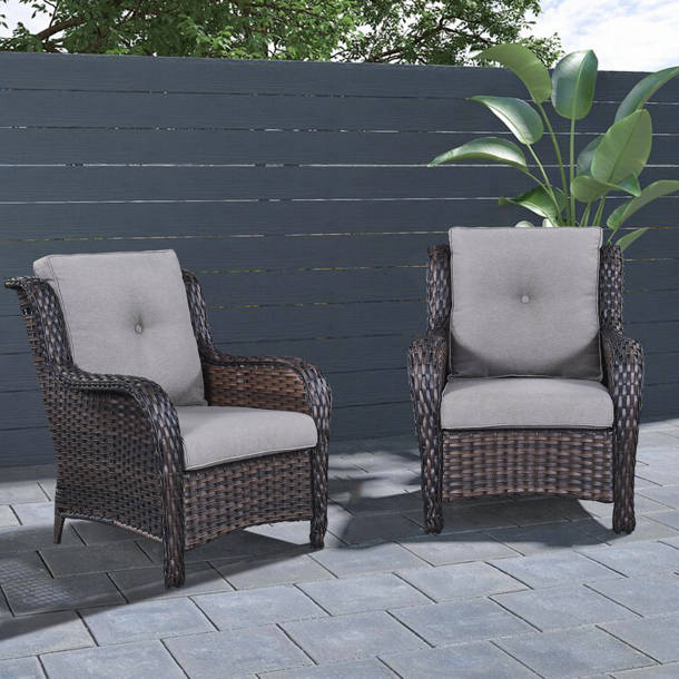 Red Barrel Studio® Wicker Rattan Outdoor Chairs & Reviews | Wayfair